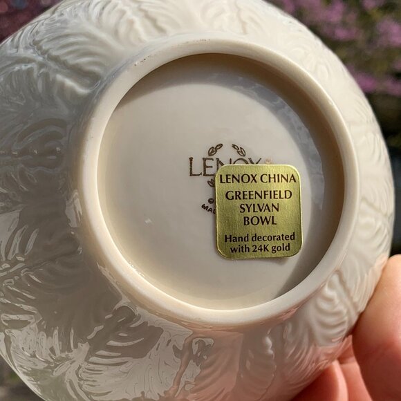Vtg Lenox Greenfield Bon Bon Bowl 2 pc Set - Picture 7 of 10